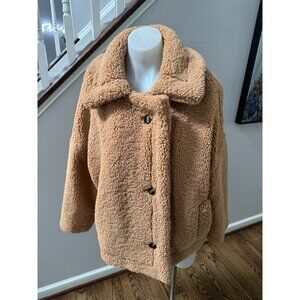 Dh New York Spencer Faux Shearling Teddy Coat Jacket Camel Size XS/S